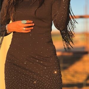 Lucky & Blessed Black Rhinestone Dress
